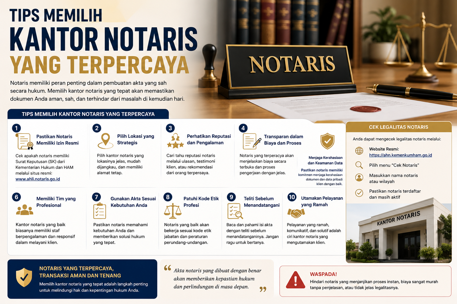 Tips Memilih Kantor Notaris yang Terpercaya