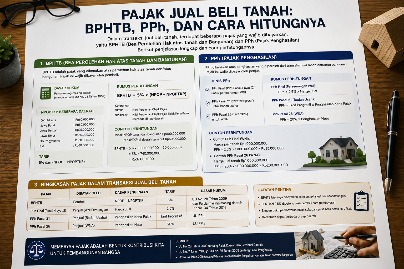 Pajak Jual Beli Tanah: BPHTB, PPh, dan Cara Hitungnya