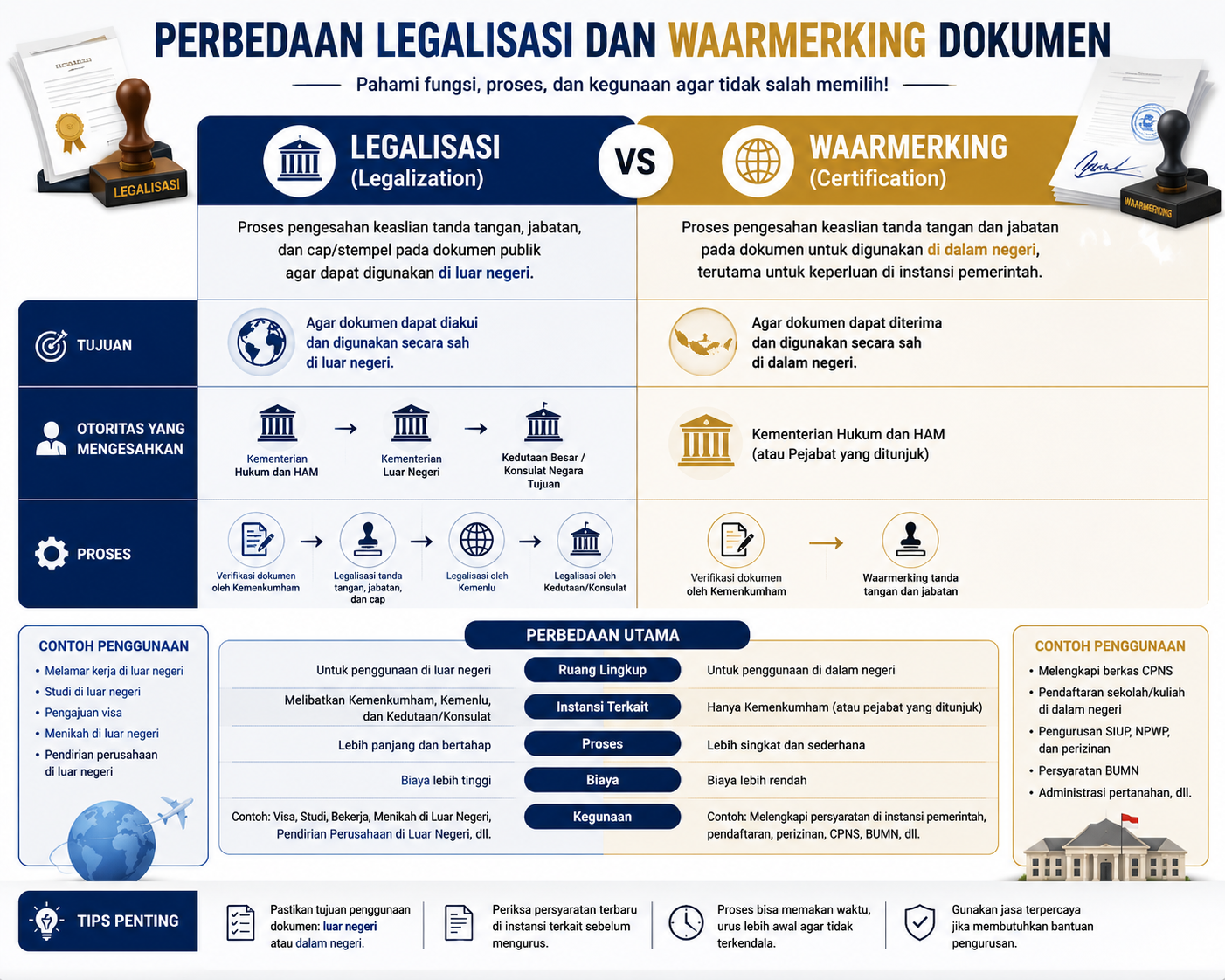 Perbedaan Legalisasi dan Waarmerking Dokumen